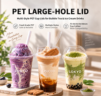 Gobelets en plastique jetables LOKYO Crystal Clear PET sans BPA, logo personnalisé imprimé, gobelets pour crème glacée 12oz 16oz 24oz avec couvercle en dôme