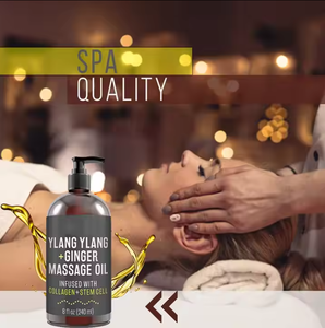 Aceite Corporal Sensual Natural de Ylang Ylang y Jengibre OEM, Aceite Esencial de Masaje con Colágeno, Aceite de Masaje para Relajación Muscular - Product Image 2