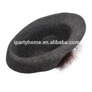 Chapeau en feutre gris <span class=keywords><strong>Paulaner</strong></span>, chapeaux alpins allemands pour l'Oktoberfest avec plume - Product Image 6