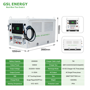 GSL ENERGY 200kWh Liquid Cooling <strong>Battery</strong> Mobile EV <strong>Charger</strong> 48V 200Ah Emergency Power Bank LiFePO4 <strong>Solar</strong> <strong>Panel</strong> <strong>Car</strong> Energy System - Product Image 5