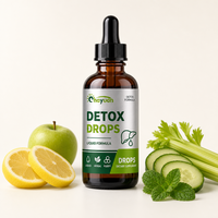 Formule naturelle à base de plantes OEM pour nettoyer et détoxifier le côlon, gouttes liquides 60 ml, compléments alimentaires pour la santé du foie, pour améliorer la digestion