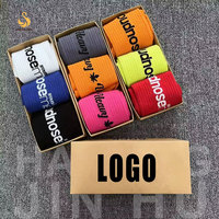 Chaussettes de sport tendance à prix abordable, chaussettes de basketball pour hommes, lot en boîte, en coton, design OEM, impression, broderie, chaussettes mi-mollet personnalisées avec logo
