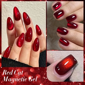 Nato grazioso Design gratuito etichetta 15ml Gel smalto per <span class=keywords><strong>occhi</strong></span> di gatto all'ingrosso <span class=keywords><strong>molto</strong></span> buono rosso 9d inodore vegano magnetico UV Gel smalto per unghie - Product Image 4