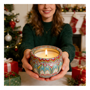 Envase Minimalista para Velas con Tapa Blanca Elegante, Exhibición en Estante de Boutique, Regalo para Novias, Arreglo para Distribución - Product Image 3