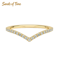 Anillo Abierto de Moissanita para Mujer, Plata de Ley 925, Chapado en Oro de 9K, Dos Piedras, Joyería de Moda, Venta al por Mayor de Fábrica Personalizada