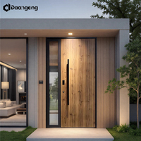 Puertas Batientes con Marco de Aluminio para Entrada Principal Exterior, Vidrio Templado con Rotura de Puente Térmico, Estilo Moderno para Villas y Casas de Playa