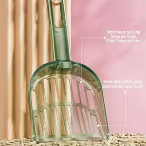 Caja de arena ajustable para gatos y gatitos con logotipo personalizado, pala de limpieza, pala de plástico con pequeños agujeros de tamiz - Product Image 3