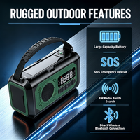 Radio de Emergencia SOS de un Solo Toque, Radio AM/FM/WB con Manivela Solar de 10000 mAh