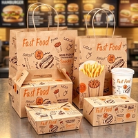 Boîtes d'emballage en papier pour aliments de qualité alimentaire, résistantes à la graisse, pour les ailes de poulet frites, les hamburgers, boîtes à emporter jetables