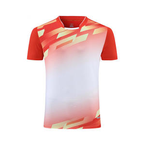 Combinaison de t-shirt à séchage rapide avec logo personnalisé uniformes d'équipe d'entraînement de badminton de compétition sportive uniformes de classe à manches courtes col - Product Image 1