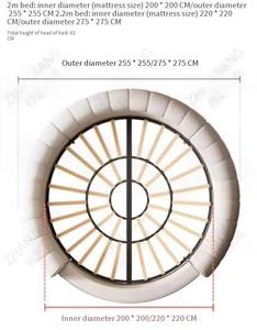 <span class=keywords><strong>Letto</strong></span> Rotondo per Adulti Moderno Semplice Grande <span class=keywords><strong>Letto</strong></span> <span class=keywords><strong>Matrimoniale</strong></span> Matrimoni Morbido Imbottito Casa Hotel Camere da <span class=keywords><strong>Letto</strong></span> Padronali Principessa Arredamento - Product Image 2