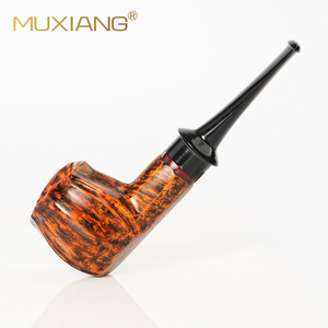 Muxiang Handmade Briarwood Tobacco Pipe Bent Type With Vulcanized Mouthpiece Men's Smoking Accessory - Product Image 1