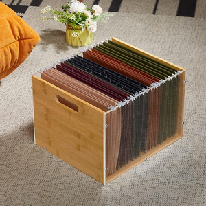 Bamboo <b>File</b> Organizer Rectangle 18L Standing Type Desktop <b>Storage</b> Box Tidy Office Organizer - Product Image 1