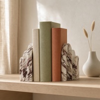 Serre-livres décoratifs modernes en marbre en forme d'escalier nuageux, artisanat, pour salon, bureau, étagère, décoration intérieure, vente en gros