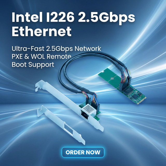 2.5G Ethernet Card M.2 2280 B+M Key 2500Mbps RJ45 LAN Adapter Intel I226 Chipset Internal PC Network Card Wired Converter