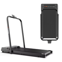 Tapis de marche électrique intelligent pliable avec moteur 2HP, vitesse maximale 8 km/h, charge maximale 220 lbs, écran LED, équipement de fitness pour la maison