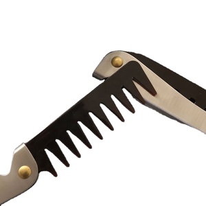 Tùy Chỉnh Chuyên Nghiệp Salon Cắt Tóc Tạo Kiểu Tóc Rộng Người Đàn Ông Răng Kiểu Tóc Túi Đầu Tóc Lược Thép Không Gỉ Có Thể Gập Lại Dầu Lược - Product Image 4