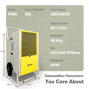 Deshumidificador Industrial Portátil de 80L en Venta Directa de Fábrica, Deshumidificador de Fábrica - Product Image 2