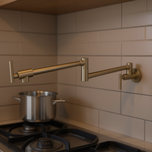 Grifo Mezclador de Cocina DB, Montaje en Pared, Giratorio, Agua Fría y Caliente, Diseño Moderno, Llenador de Ollas con Función Plegable - Product Image 2