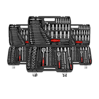 Ensemble d'outils de réparation automobile professionnel de 216 pièces, acier au chrome-vanadium OEM, coffret rigide, manuel, 46x32x9cm, jeu de clés à douille, cliquet