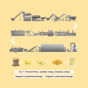 TCA Factor Manufacturer Fresh Frozen French Fries Fully Automatic Lays Potato Chips Production Line For Sale