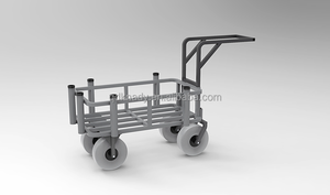 Carrello da Pesca Pieghevole in Alluminio con Ruote Gonfiabili, Carrello da Spiaggia, Piattaforma Mobile, Contenitore con Capacità di Carico 100KG, Personalizzabile OEM - Product Image 2
