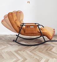Fauteuil à bascule moderne en tissu de haute qualité pour chambre à coucher, salon, usage extérieur – Chaise longue confortable et relaxante