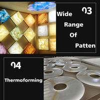 Panneau de plafond en acrylique stratifié texturé, taille personnalisée, Lamina Artificial De Marmol, plaque de marbre, impression UV, panneau guide de lumière LGP