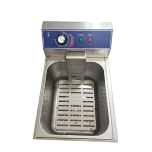 Freidora eléctrica comercial de 6L con cesta única de acero inoxidable para uso doméstico, restaurantes, condición usada para pollo frito - Product Image 3