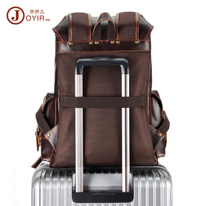 Joyir Genuine Leather Men's <b>Backpack</b> 20-35L Large Capacity Travel <b>Backpack</b> With Interior Zipper Pocket - Product Image 3