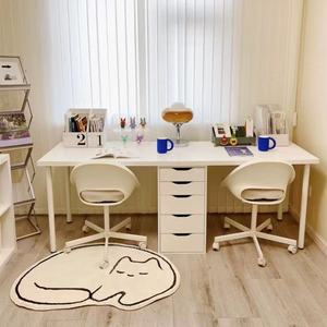 Nail Art Table Office <b>Desk</b> Home <b>Simple</b> Writing <b>Desk</b> Student Table Makeup Table Dressing Table Same Style Large White Table - Product Image 2
