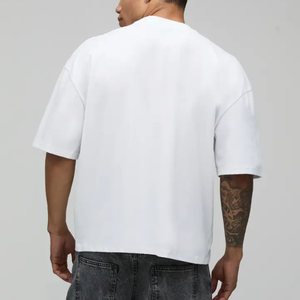 T-<span class=keywords><strong>shirt</strong></span> Boxy Homme en Coton à Épaules Tombantes avec Logo <span class=keywords><strong>Personnalisé</strong></span>, Style Urbain Simple, Motif Camouflage et Imprimé Lettres, Manches Courtes - Product Image 2