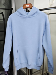 Sweat à capuche graphique bleu pour homme, style streetwear, manches longues, poche kangourou, MOQ 1, prêt à expédier, vente en gros - Product Image 4