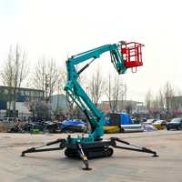 Mini-élévateur araignée Longqing LQ-100, faible bruit (50 dB), double câble en acier, tuyau hydraulique, verrouillage automatique, machine de levage sécurisée, 14,2 m