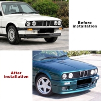 Kit de Carrocería E30 M Sport para BMW Serie 3 E30 1982-1994 2/4 Puertas, Plástico PP Negro Pulido, Juego Completo de Parachoques y Otras Piezas de Carrocería