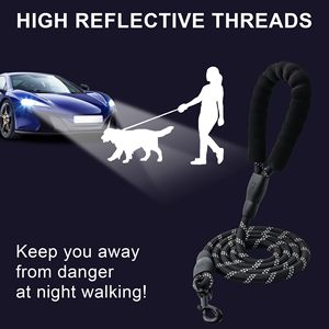 Laisse pour chien en nylon réfléchissant épaisse et résistante, laisse pour chien en corde d'escalade tressée avec une forte force de traction, réglable - Product Image 5
