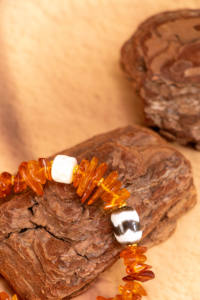 Pulsera de Cuentas de Cera de Abeja Natural de Alta Calidad, Color Dorado Clásico, Religiosa, Infantil, de Moda - Product Image 5