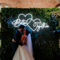 Lettres néon personnalisées pour dropshipping, décoration de fête de fiançailles personnalisée, décoration de mariage personnalisée, enseigne néon « Better Together »