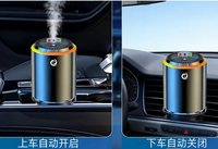 Diffuseur d'aromathérapie intelligent pour voiture en métal moderne avec lumière ciel étoilé tricolore et pulvérisateur de parfum d'ambiance au citron