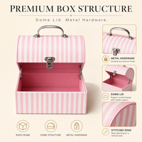 Boîte cadeau miniature personnalisable en carton rigide rose biodégradable et recyclable, fabrication artisanale de luxe, logo personnalisé en métal, laminage UV/brillant