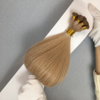 Extensions de cheveux naturels Remy vierges européens doublement étirés, faits à la main, couleur mixte, tissage noué à la main Jasminebeauty