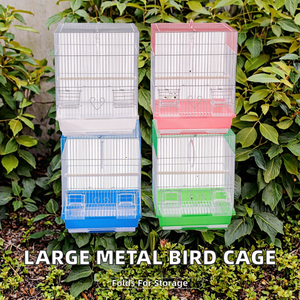 Gabbia per Uccelli Premium Grande in Plastica Arrotondata, Trasportino per Pappagalli, Gabbia Pieghevole a Doppio Strato con Ruote per Tutte le Stagioni - Product Image 2