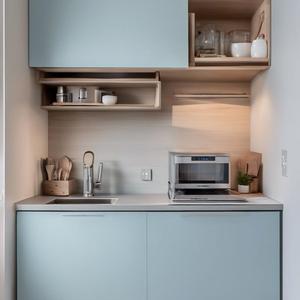 Hotel Guest Room Compact <strong>Kitchen</strong> Cabinets <strong>Sink</strong> <strong>Base</strong> Cabinets Faucet Hinge-Modern Eco-Friendly Kitchenette <strong>Unit</strong> for Small Spaces - Product Image 2