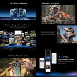 แบตเตอรี่ 8800mAh 45W 24GB+1TB กล้อง 108MP สแกนลายนิ้วมือ <span class=keywords><strong>Oukitel</strong></span> WP200 Pro หน้าจอ 6.7 นิ้ว Android 15 Octa-Core NFC 5G โทรศัพท์มือถือที่ทนทาน - Product Image 4