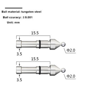 Misura misura alta precisione M-value Styli sfera in metallo duro punti micrometro ingranaggio incudini ingranaggio modulo stili Pitch sonde - Product Image 5