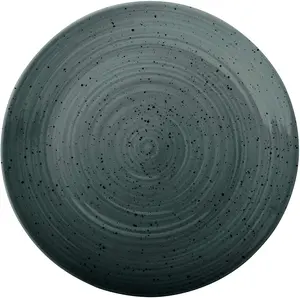 China New hot-selling Handpainted two-color spray-dot Sesame glazed literary ceramic dinner black plate set
