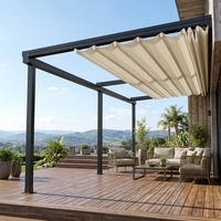 Pergola électrique pliante de luxe moderne pour espace de loisirs extérieur avec option de contrôle par application intelligente