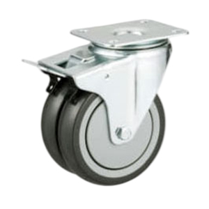 Roulettes industrielles à double roulement en PU de qualité supérieure 100 mm/125 mm, prix compétitif, roulettes légères avec roulement à billes - Product Image 5