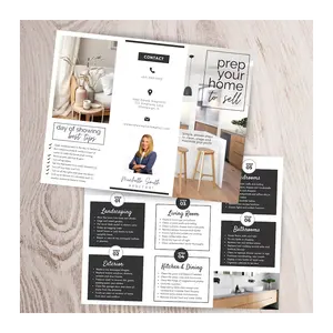 Real Estate Seller Prep Brochure estate seller's guide Two-sided trifold realtor brochure marketing home staging