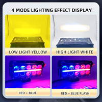 Feux de moto à LED avec lentille, feux auxiliaires rouges et bleus, feux de jour DRL, phares de conduite, feux de travail, ampoules antibrouillard pour voiture et camion
